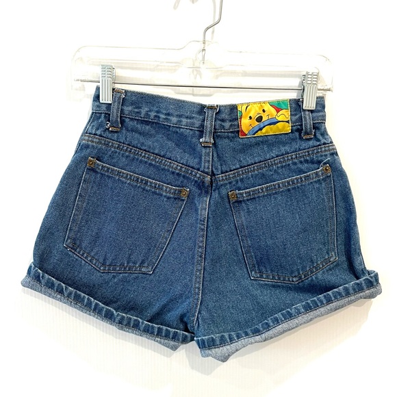 Winnie The Pooh Vintage High Rise Jean Shorts 23 Embroidered Disney Denim - Picture 5 of 7